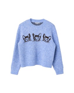 Blue Mimi Cat Crew Neck Knitted Jumper £68