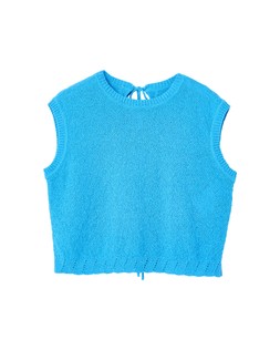 Blue Open Back Tie Detail Knitted Vest £58 €76