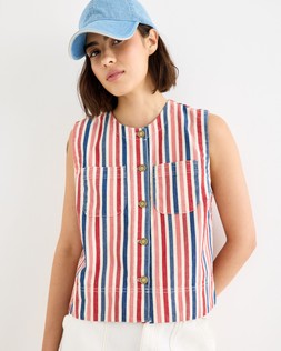 Blue & Red Striped Denim Waistcoat £58 €76