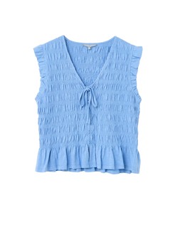 Blue Tie Front Smock Bodice Top £42 €55