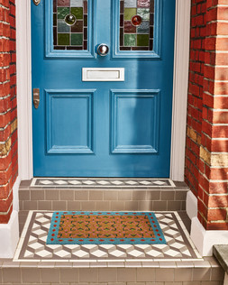 Blue Tile Rectangular Doormat