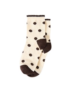 Brown & Cream Polka Dot Socks