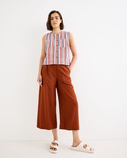 Brown Cropped Wide Leg Trousers £65 €85