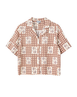 Brown Gingham Badminton Print Short Sleeve Shirt £60 €78