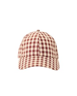 Brown Gingham Embroidered Strawberry Cap Hat £28