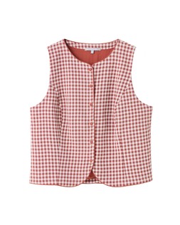 Brown Gingham Tailored Waistcoat £58