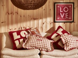 Brown & Red Frill Love Gingham Cushion Cover £26.5