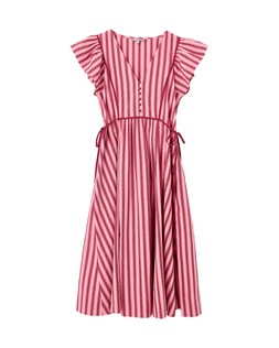 Burgundy & Pink Striped Midi Dress £78 €105
