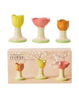 Ceramic Flower Bud Vase Set of Three