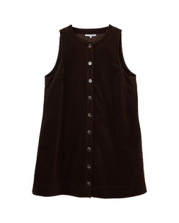 Chocolate Brown Corduroy Mini Pinafore Dress £72 €94