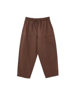 Chocolate Brown Denim Tie Waist Barrel Leg Jeans