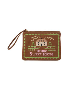 Chocolate Brown Home Sweet Home Zipped Pouch £22