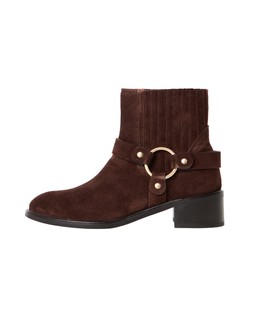 Chocolate Brown Side Ring Detail Suede Boots £130 €170