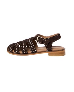 Chocolate Brown Suede Gladiator Flats
