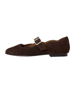 Chocolate Brown Suede Scalloped Mary Janes £75 €98