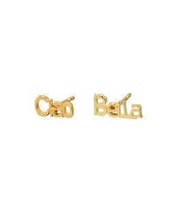 Ciao Bella Lettering Gold Plated Stud Earrings £26 €38.50