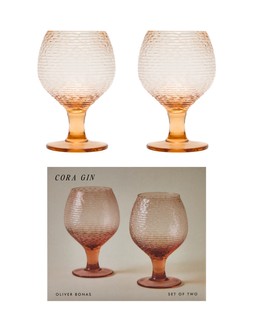 Cora Peach Gin Glasses Set of Two