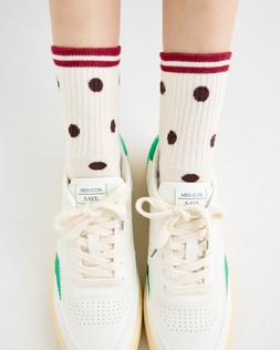 Cream & Brown Polka Dot Sporty Ankle Socks £8.50 €11.50