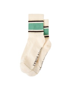 Cream & Green Sporty Socks