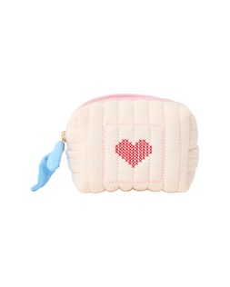 Cream Heart Quilted Wash Bag £12.50 €16.50
