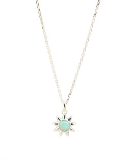 Cyra Sun Opalite Charm Silver Pendant Necklace £48