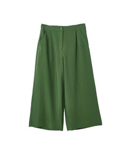 Dark Green Cropped Wide Leg Trousers £65 €85