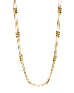 Drew Triple Row Gold Ball Detail Necklace
