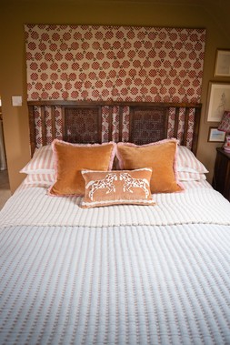 Brown & Cream Embroidered Horse Velvet Cushion Cover 30x50cm // Image Credit:Camille Liu Nock/ Oliver Bonas