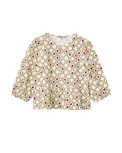 Ecru Strawberry Peplum Blouse