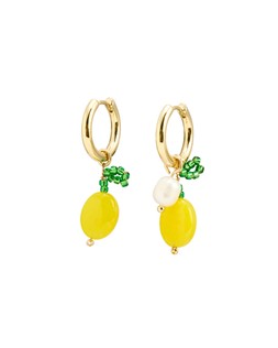 Emory Lemon Detail Charm Drop Huggie Earrings £14.50 €19