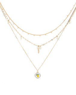 Emory Lemon Pendant Triple Row Faux Pearl Necklace £29.50 €38.50