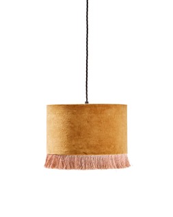 Ero Brown Velvet & Tassel Drum Pendant Lamp Shade £30