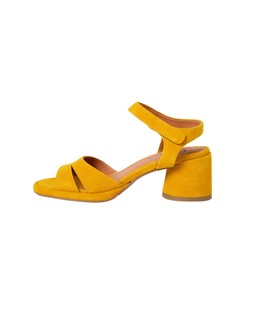 Esska Olivia Mustard Suede Heeled Sandals