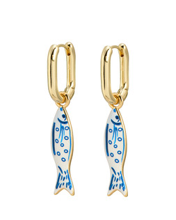 Faith Fish Charm Drop Hoop Earrings £18 €23.50