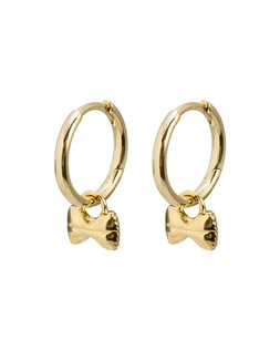 Farfalle Pasta Bow Charm Gold Plated Hoop Drop Earrings £45 €59