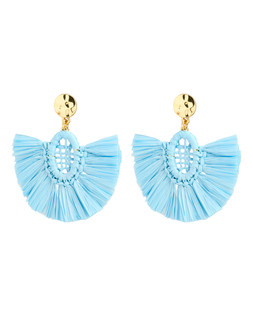 Farley Blue Raffia Semi-Circle Statement Earrings £18 €23.50