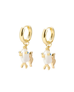 Fiona Fish Faux Pearl Drop Hoop Earrings £19.50 €25.50