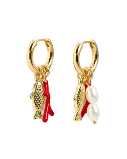 Fish, Coral & Faux Pearl Charm Drop Hoop Earrings £19.50 €25.50