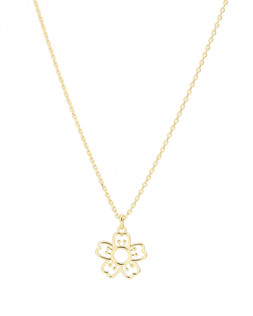 Fleur Flower Charm Gold Plated Pendant Necklace £48