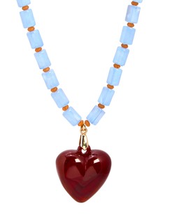 Gabriella Beaded Chunky Heart Pendant Necklace £28