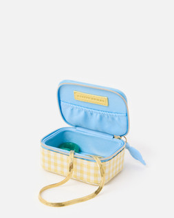 Gingham Yellow Travel Jewellery Box