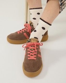 Gola x Oliver Bonas Exclusive Athena Brown & Coral Trainers