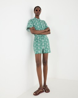 Green Chicken Print Short Sleeve Playsuit £80 €104