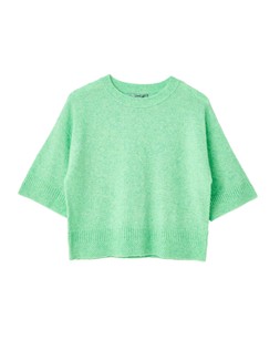 Green Crew Neck Knitted T-Shirt