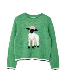 Green Daisy Sheep Crew Neck Knitted Jumper £68