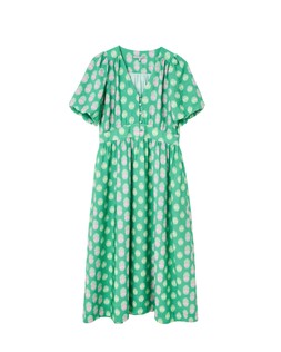 Green & Pink Polka Dot V-Neck Midi Dress £80 €104