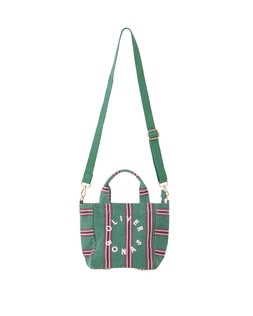 Green & Pink Striped Logo Fabric Mini Tote Crossbody Bag £48 €63