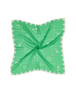 Green Sketchy Grid Large Square Scarf