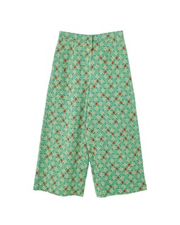 Green Strawberry Cropped Wide Leg Trousers