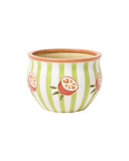 Green Striped Orange Ceramic Plant Pot £35